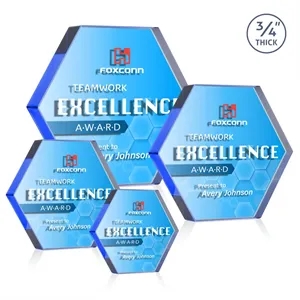 Gilford Hexagon VividPrint™ Double Sided Award - Blue
