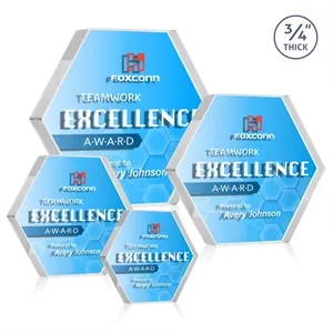 Gilford Hexagon VividPrint™ Double Sided Award - Clear