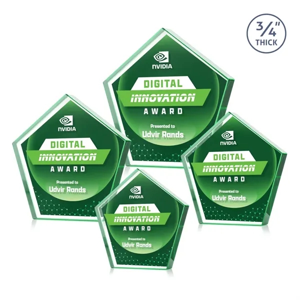 Belmar Pentagon VividPrint™ Double Sided Award - Emerald