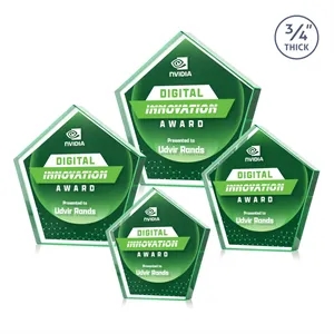 Belmar Pentagon VividPrint™ Double Sided Award - Emerald