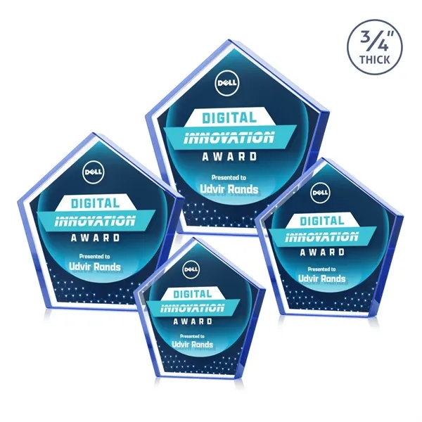 Belmar Pentagon VividPrint™ Double Sided Award - Blue