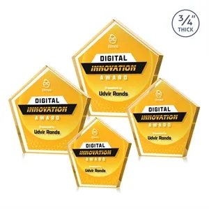 Belmar Pentagon VividPrint™ Double Sided Award - Gold