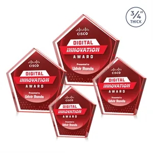 Belmar Pentagon VividPrint™ Double Sided Award - Red