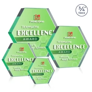 Gilford Hexagon VividPrint™ Double Sided Award - Emerald