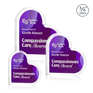 Davina Heart VividPrint™ Double Sided Award - Clear