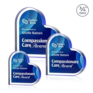 Davina Heart VividPrint™ Double Sided Award - Blue