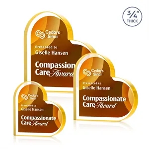 Davina Heart VividPrint™ Double Sided Award - Gold