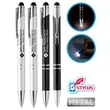 Union Printed, "Lucid" 3-in1 Metal LED Flashlight Stylus Pen | https://www.bestnamebadges.com
