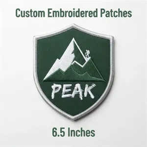 6.5 inches - 100% Custom Embroidered Patches - Hook & Loop