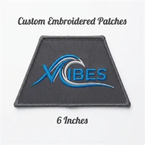 6 inches - 100% Custom Embroidered Patches - Hook & Loop