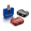 Portable 4 Port Usb Ethernet Hub Rectangle Promotional | https://www.bestnamebadges.com