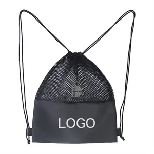 Mesh Sport Polyester Drawstring Backpack