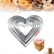 5-Pc Heart-Shaped Stainless Steel Cake And Cookie Cutter Set | https://www.bestnamebadges.com