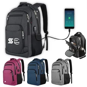 Large Capacity Travel Laptop Backpack with USB Charging Port