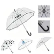 23"Arc Auto Open Clear Umbrella With J Handle | https://www.bestnamebadges.com