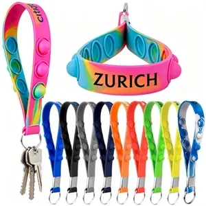 Push Pop Stress Reliever Silicone Keychain