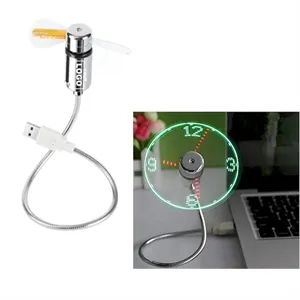 USB Clock Fan with Real Time Display Function