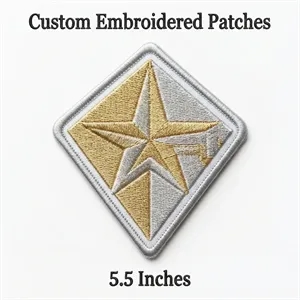 5.5 inches - 100% Custom Embroidered Patches  - Hook & Loop