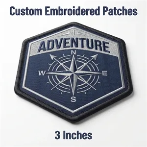 3 inches - 100% Custom Embroidered Patches - Hook & Loop