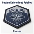3 inches - 100% Custom Embroidered Patches - Hook & Loop | https://www.bestnamebadges.com