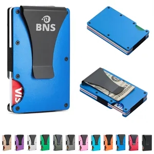 Slim Aluminum RFID Wallet With Money Clip
