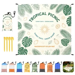 Portable Large Beach Blanket Mat W/ Carry Bag 83"x78"