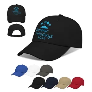 6 Panel Classic Brushed Cotton Twill Baseball Cap