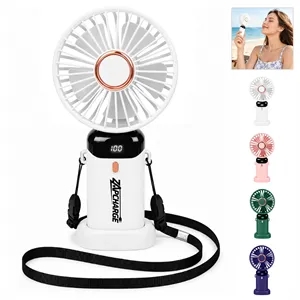 5 Speed Personal Foldable Handheld Fan W/ Lanyard