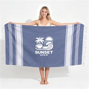 Oversized Turkish Beach Towel W/ Tassels 39"x71"