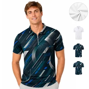 Casual Classic Quarter Zip Short Sleeve Polo Shirts For Men