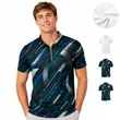 Casual Classic Quarter Zip Short Sleeve Polo Shirts For Men | https://www.bestnamebadges.com