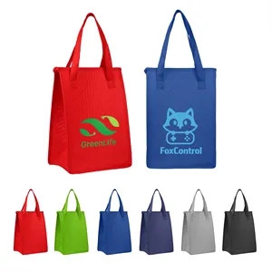 Non Woven Lunch Cooler Tote Bag W/ Gusseted 9"x6.5"x13"