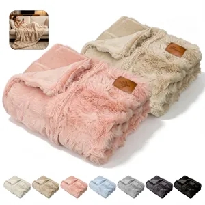 Cozy Faux Fur Bubble Throw Blanket For Couch 51"x63"