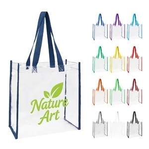12"x12"x6" PVC Clear Stadium Tote Bag W/ Handle
