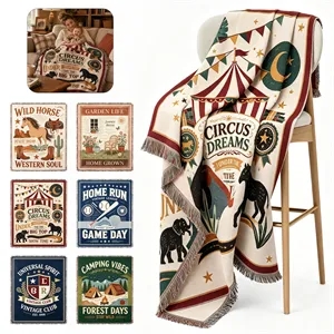 Full Color Woven Tapestry Throw Blanket 50"x63"