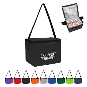 6 Can Portable Insulated Cooler Bag W/ Front Pocket