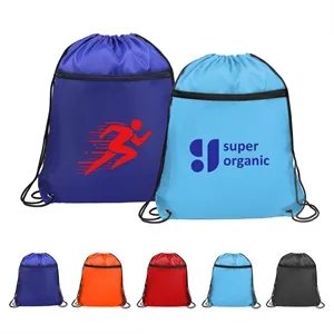 14"x16" Drawstring Sports Bag Backpack W/ Mesh Pockets
