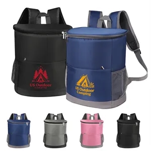 16 Can Oxford Insulated Cooler Backpack Top Open