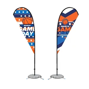 9' Double Side Full Color Teardrop Flag Kit W/ Optional Base