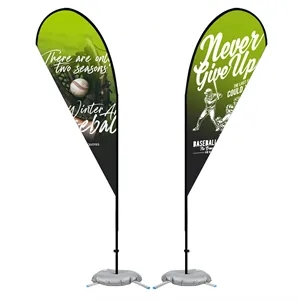 11' Double Sided Custom Teardrop Flag Kit W/ Optional Base