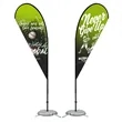 11' Double Sided Custom Teardrop Flag Kit W/ Optional Base | https://www.bestnamebadges.com
