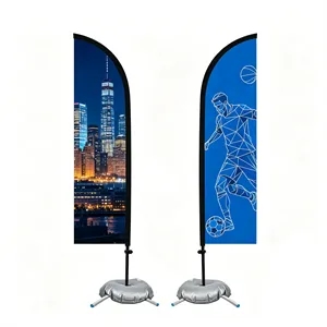 9' Custom Full Color Double Sided Feather Flag Kit W/ Base