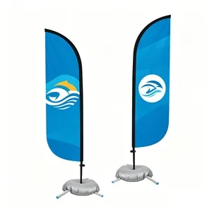Large 15' Custom Double Sided Feather Flag Kit W/ Base