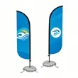 Large 15' Custom Double Sided Feather Flag Kit W/ Base | https://www.bestnamebadges.com