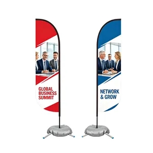13' Custom Full Color Double Sided Feather Flag Kit W/ Base