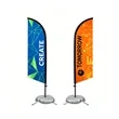 11' Custom Full Color Double Sided Feather Flag Kit W/ Base | https://www.bestnamebadges.com