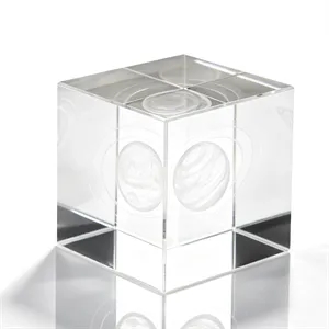 2" 3D Etching Custom Crystal Cube Desk Decor