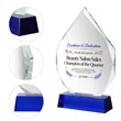 Crystal Diamond Award Trophy With Blue Base | https://www.bestnamebadges.com