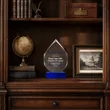 Crystal Diamond Award Trophy With Blue Base | https://www.bestnamebadges.com