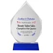 Crystal Diamond Award Trophy With Blue Base | https://www.bestnamebadges.com